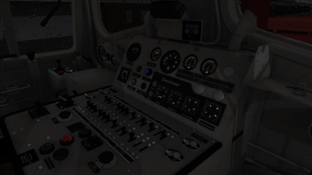 The impressive array of controls inside a train cab.