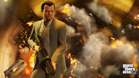GTA V Grand Theft Auto 5 Michael Screenshot Cool Guys Don't Look At Explosions