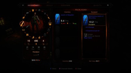 Diablo console inventory