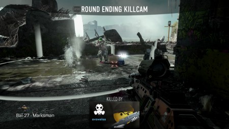 Few things more satisfying than seeing your name pop-up on the round ending killcam. I love my calling card by the way.